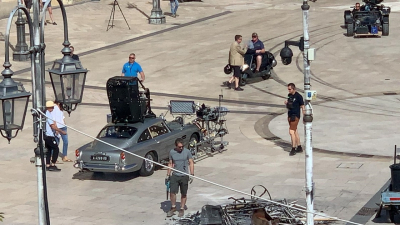 The James Bond Aston Martin in the set of Matera