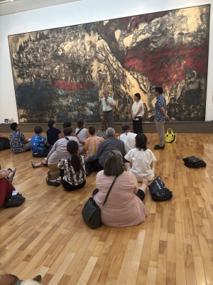 Looking at "The Battle of Okinawa", a large and dramatic painting (400 cm x 850 cm) at the Sakima Art Museum